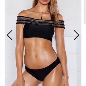 Rest A-Shirred Off-the-Shoulder Bikini Set